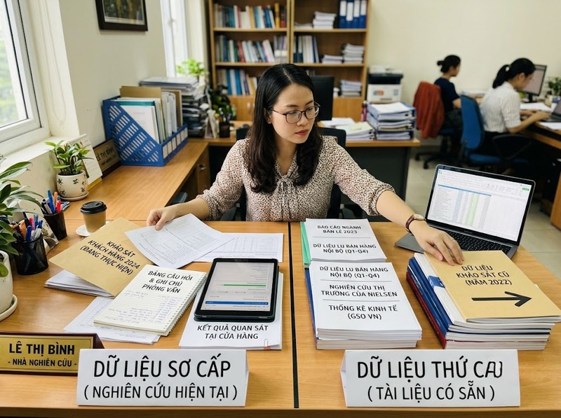 Dữ liệu sơ cấp và thứ cấp khác nhau về nguồn, chi phí và mục đích